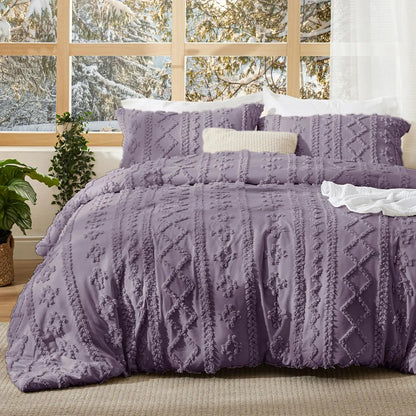 Boho Quilted Bedding Set – 3 Piece Lightweight Coverlet with Matching Pillow Shams